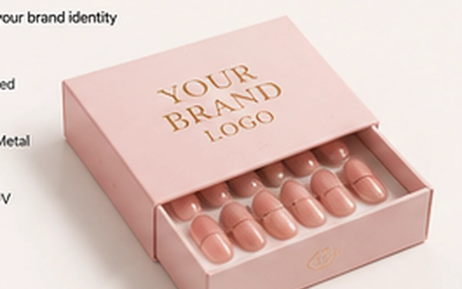 Press-on nail packaging prototype, dieline, printed sample and product fit review