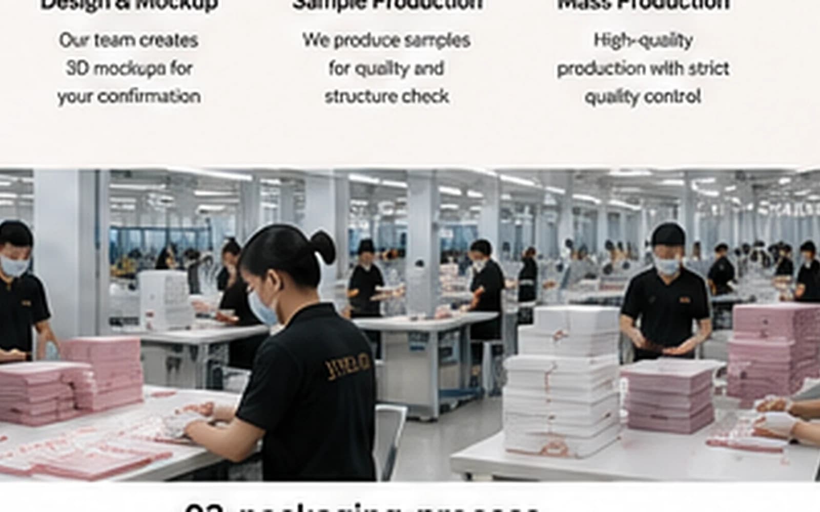 Press-on nail packaging production and retail-kit assembly line