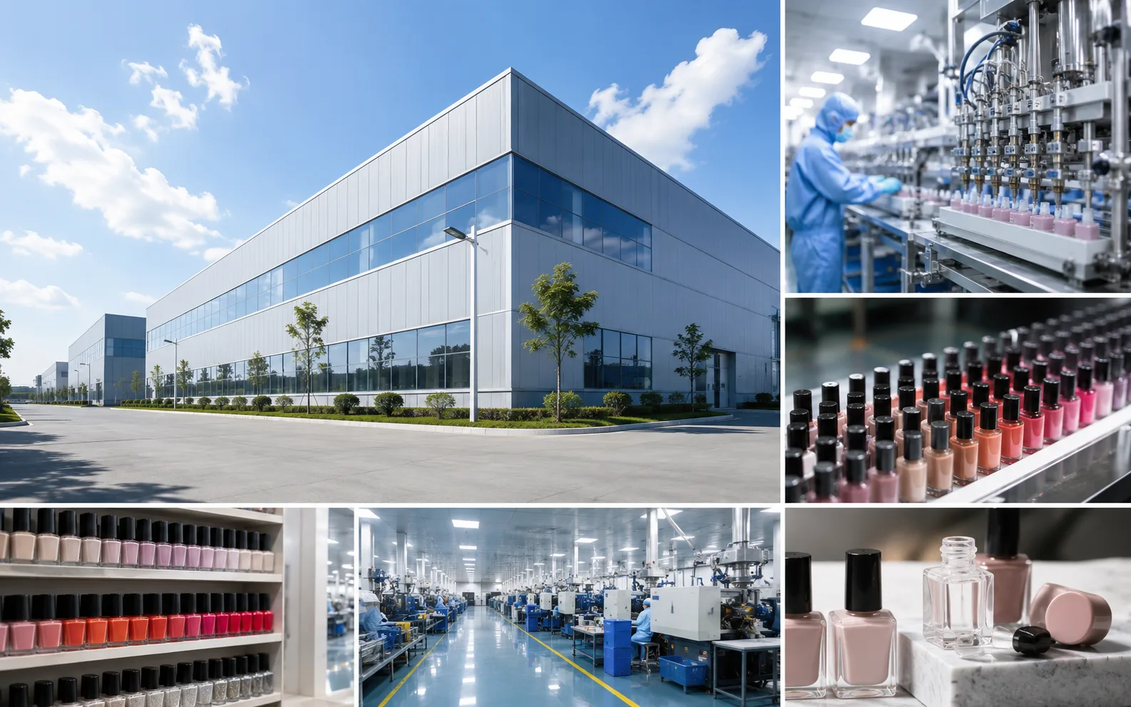 Modern press-on nail manufacturing facility supporting private-label brands