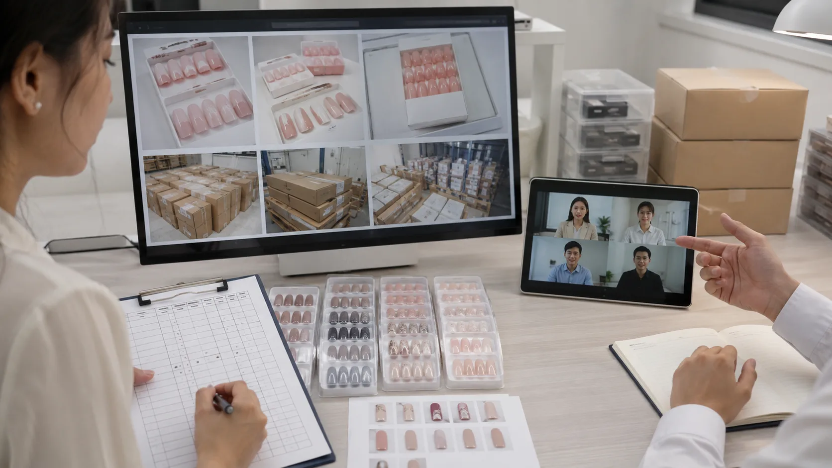 Approved press-on nail goods prepared for packing and shipment release